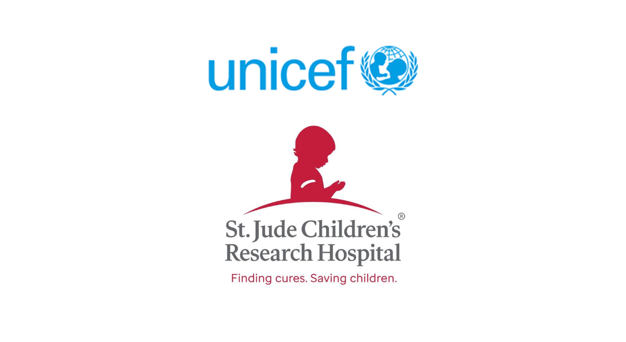 UNICEF logo and St. Jude Children's Research Hospital logo