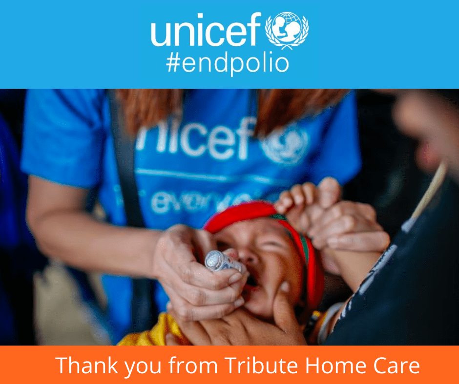 UNICEF #endpolio Thank you from Tribute Home Care
